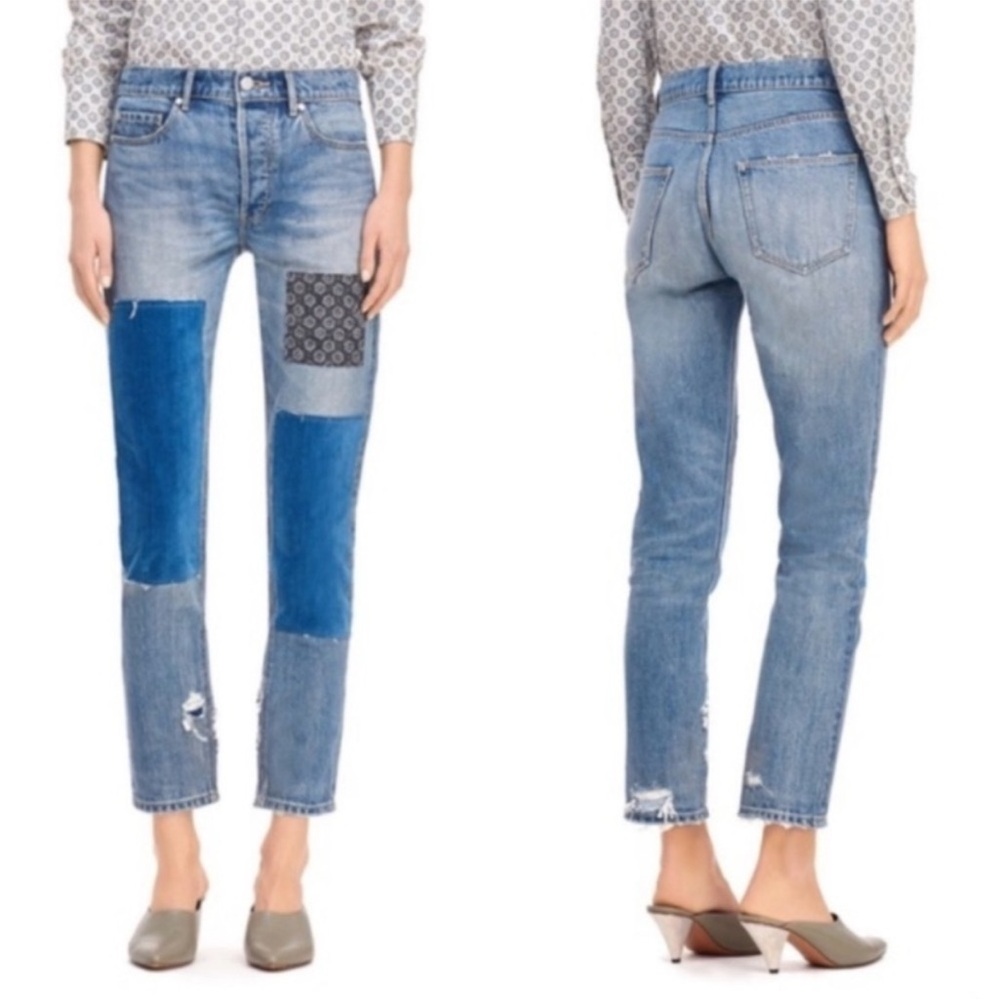 La Vie Rebecca Taylor Patched Velvet & Rigid
Blue Denim Jeans 26
